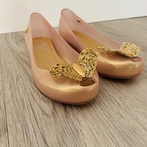 Mini Melissa gold Cinderella butterfly shoes